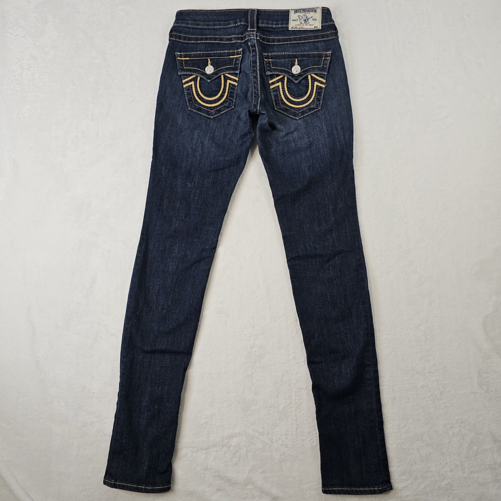 True Religion Skinny Jeans Womens 26 Flap Pocket Made In USA Y2K